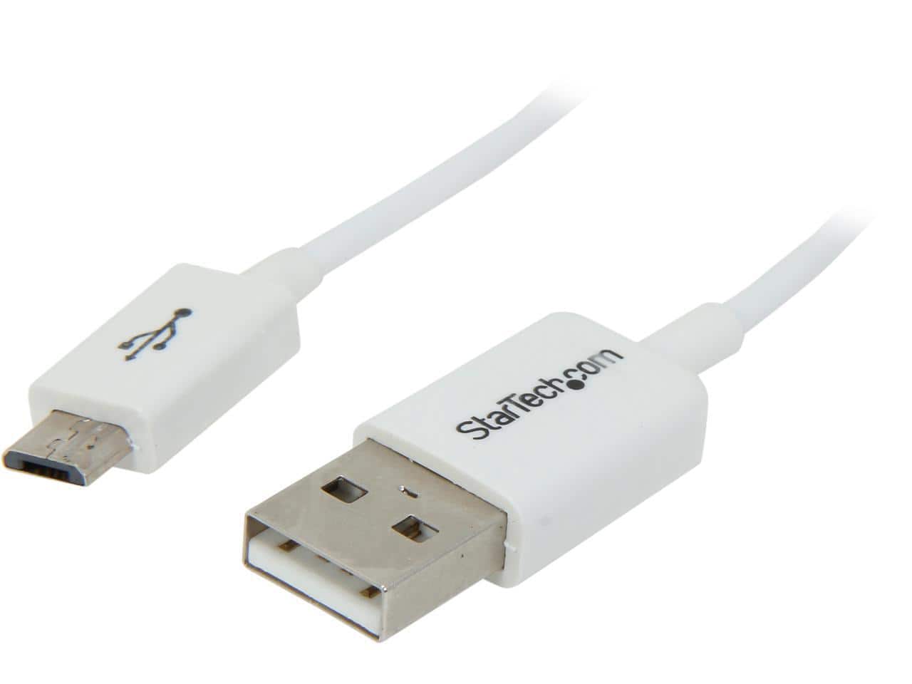 StarTech.com - StarTech USBPAUB1MW 1m White Micro USB Cable - A to Micro B