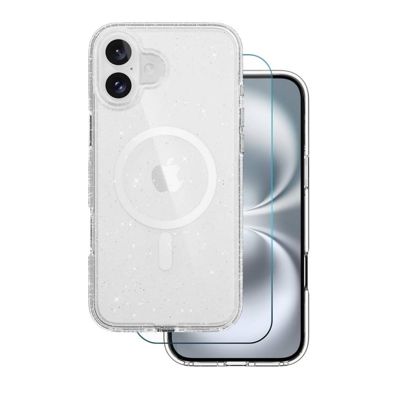 Entronix - iPhone 17 Bundle - Glitter Case with Screen Protector - Clear