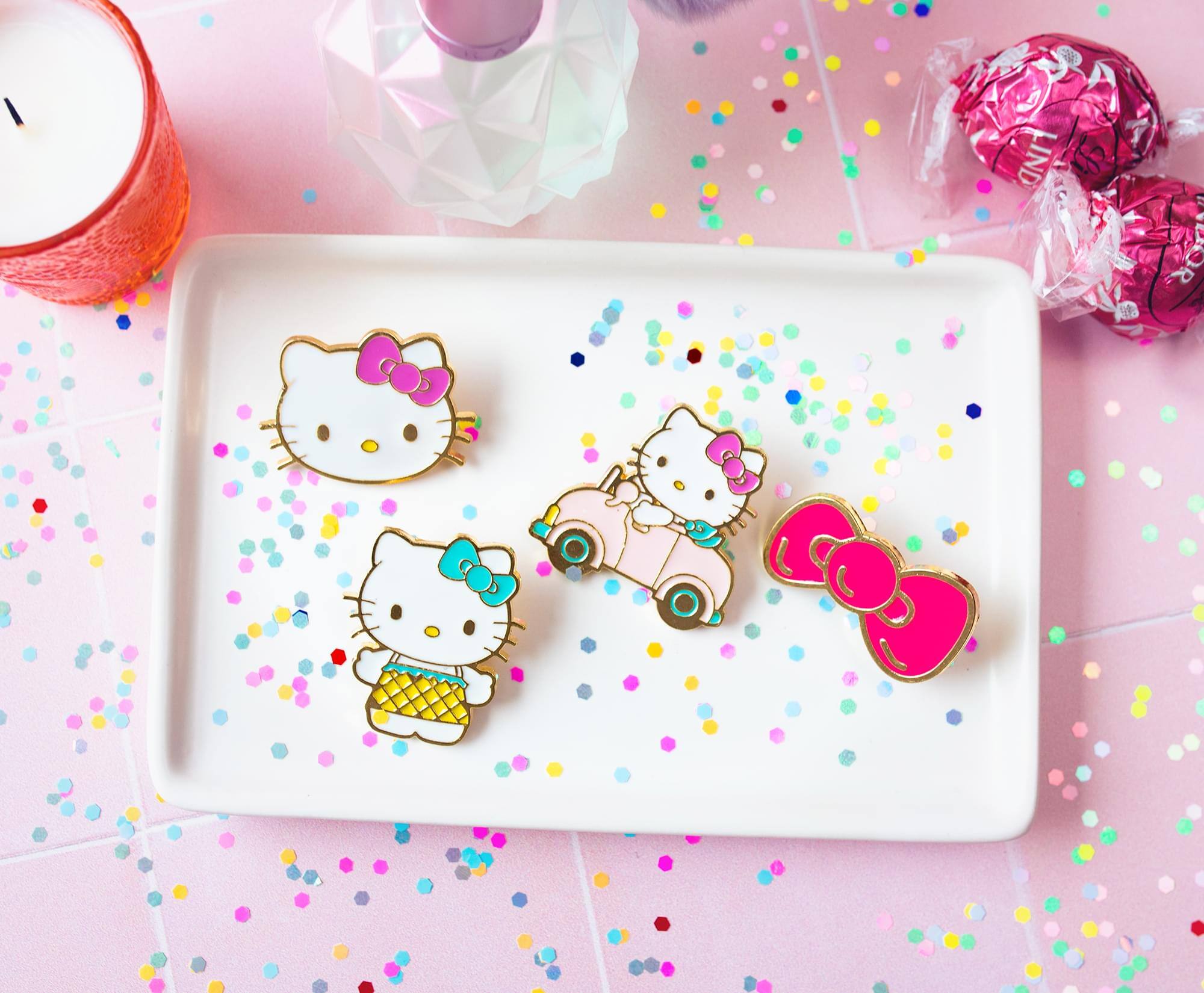 Alt View 2. Hello Kitty - Sanrio Hello Kitty 4-Piece Enamel Pin Set - Pink.