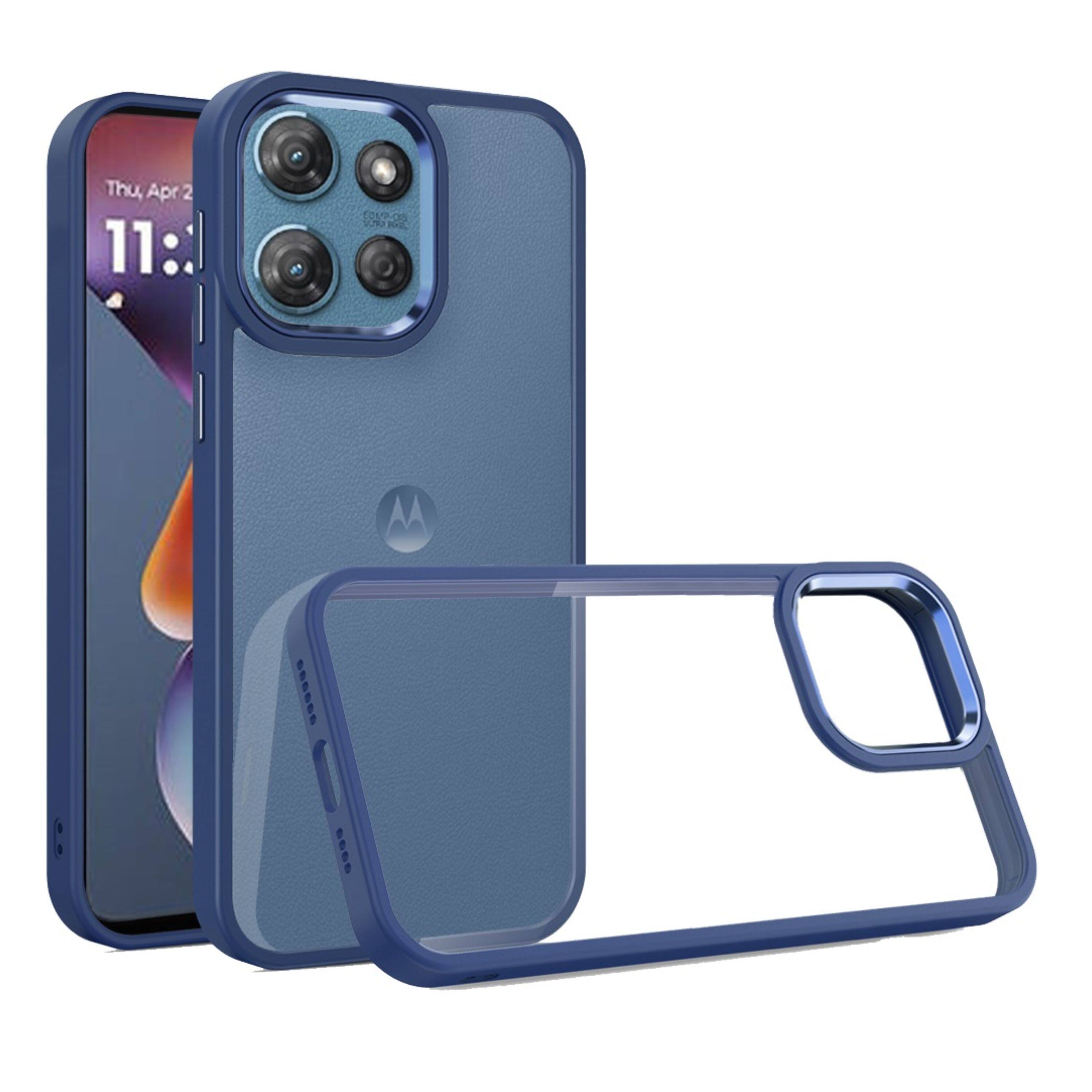 Kitcheniva - Premium Metal Button Hybrid Case With Tempered Glass For Moto G 2025/2026/G Play 2026 - Blue price history on PriceWatchPro