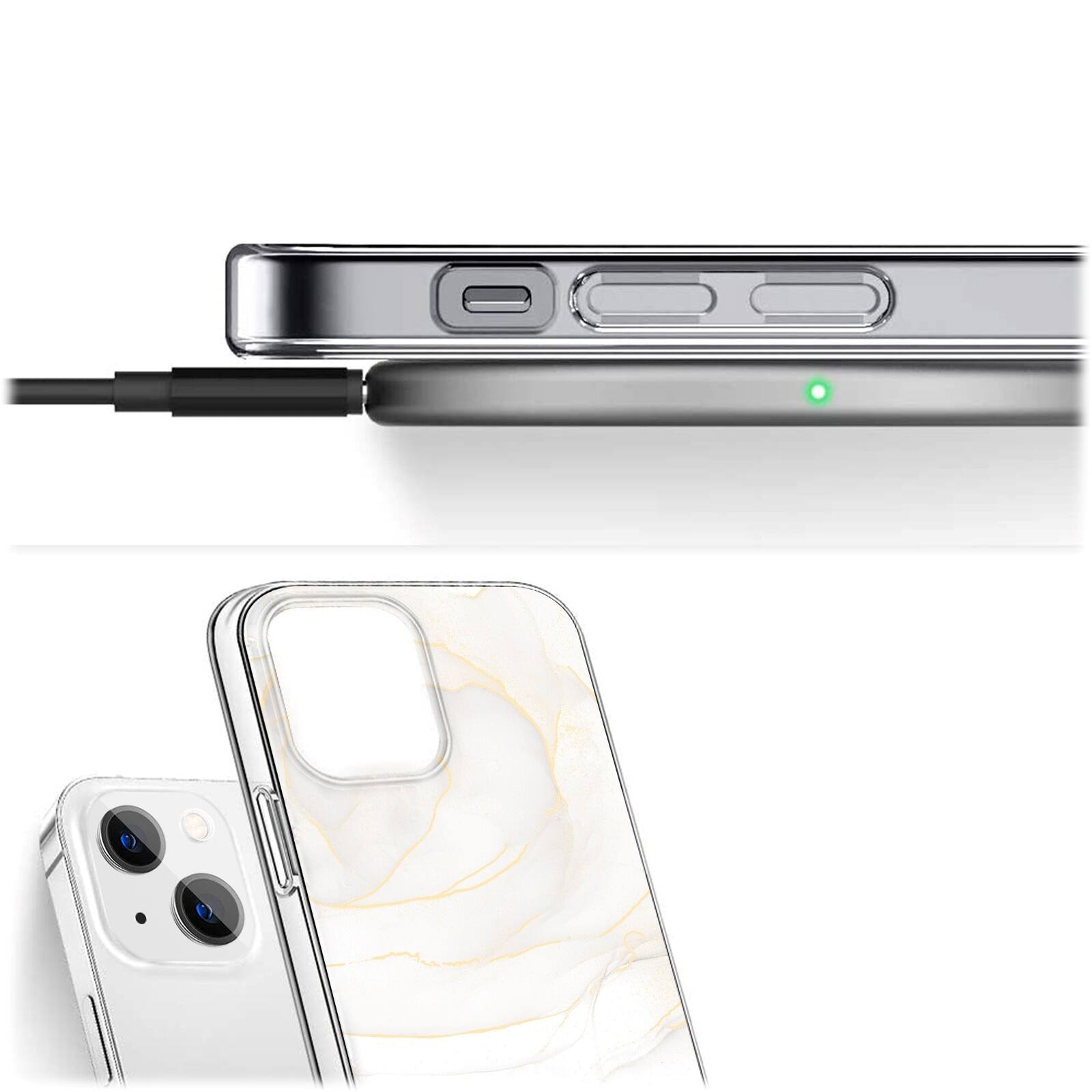 Alt View 12. SaharaCase - Marble Series Case for Apple iPhone 14 Plus - White Marble.