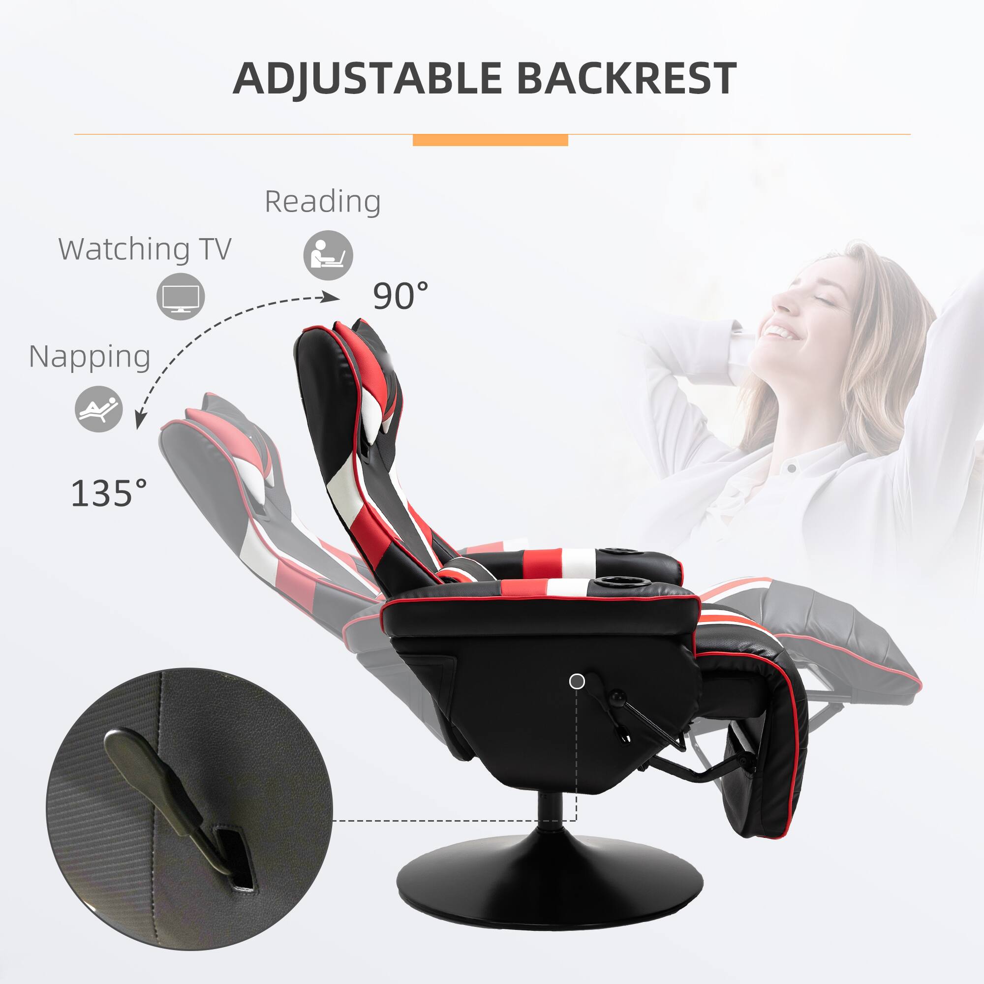 ADJUSTABLE BACKREST
Reading
Watching TV 90
Napping 135