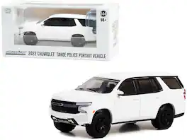 2022 Chevrolet Tahoe Police Pursuit Vehicle Hot Pursuit Hobby Exclusive 1/64 Diecast Greenlight - White