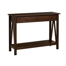 SlickBlue - Stylish Tobacco 2-Drawer Console Table with Storage Shelf - Brown