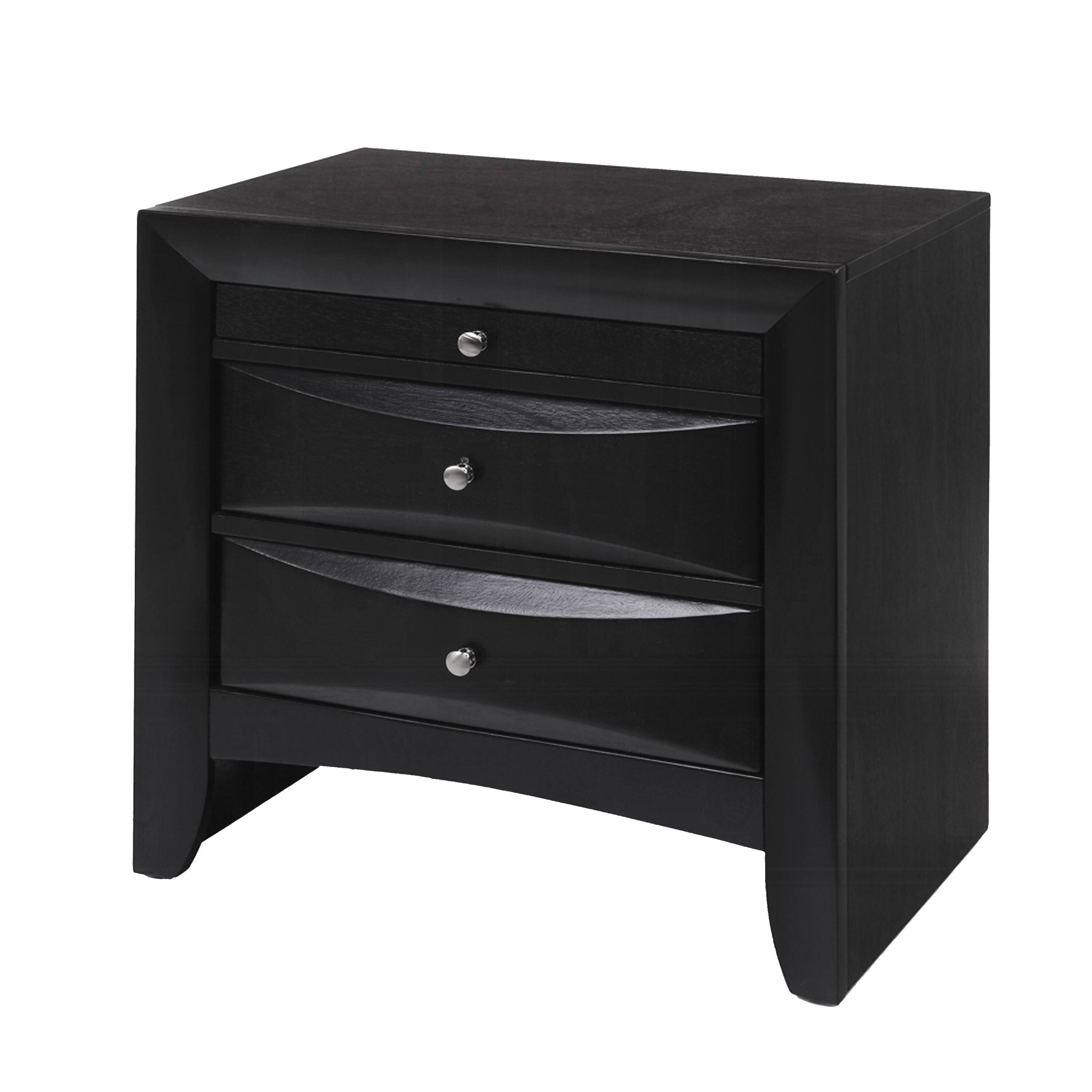 Alt View 2. Manhattan Lane - Contemporary 2 Drawer Wood  Nightstand By Ireland - Black.