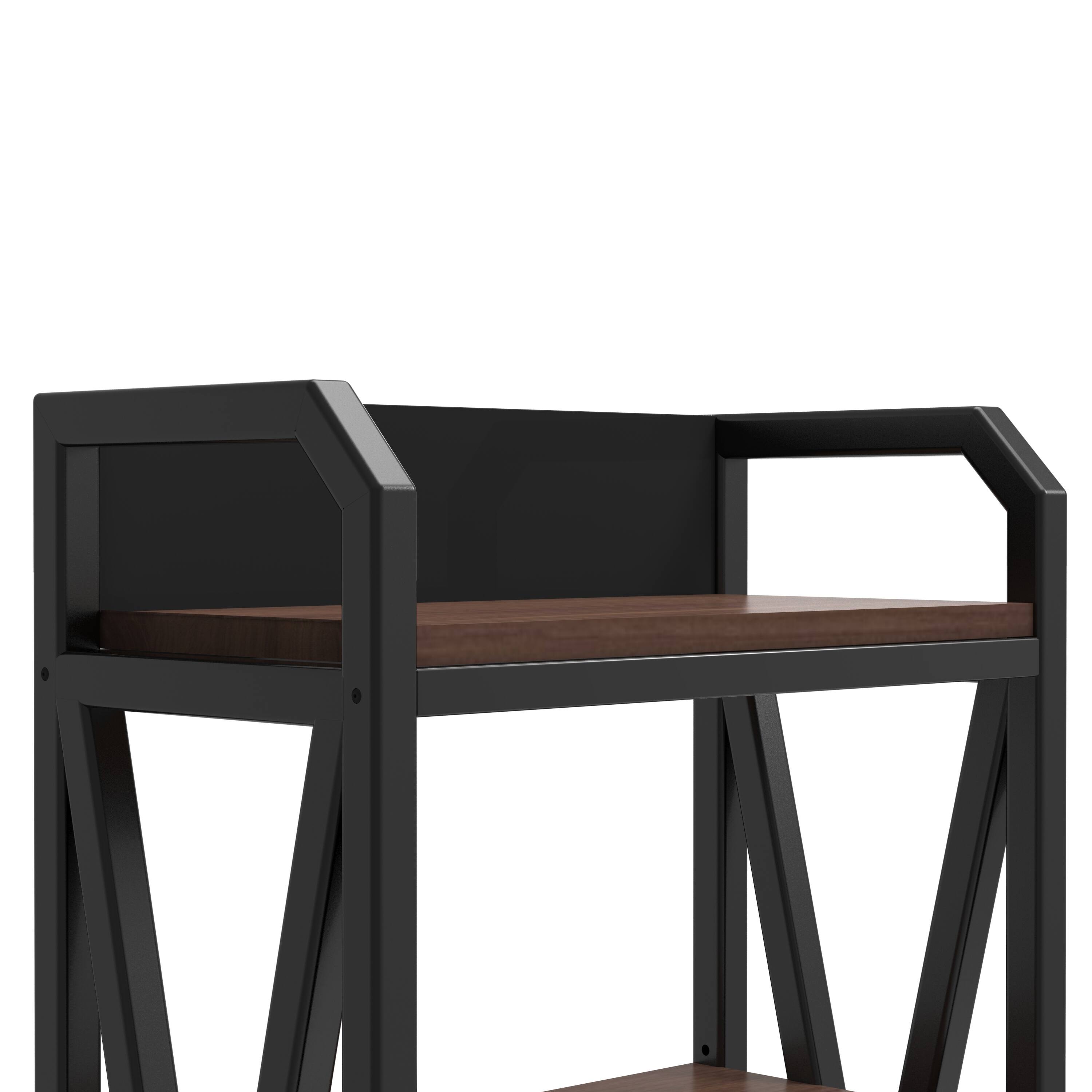 Alt View 4. Spaco - Spaco 25.6" Bakers Rack, 4-Tier Metal Wood Kitchen Storage, Pantry Organizer for Garage Bathroom Closet - Black Brown.