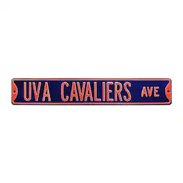 Authentic Street Signs - Virginia Cavaliers 6" x 36" College Ave Street Sign - Navy