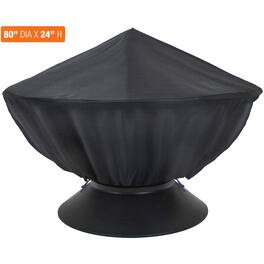 Sorbus - 36" D Round Weather-Resistant Fire Pit Cover - Black