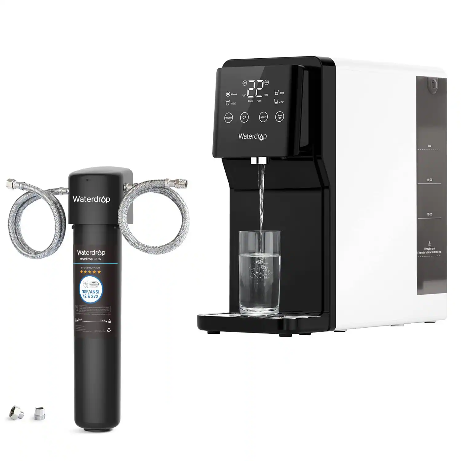 Waterdrop - N1 Countertop Reverse Osmosis System Extra WD-15UA - White