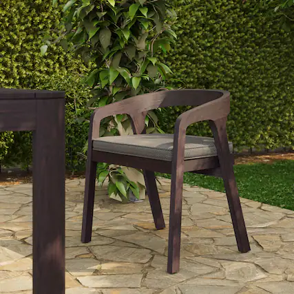 Front. Modway - Kona Outdoor Teak Wood Barrel Dining Chair by Modway - Ash.
