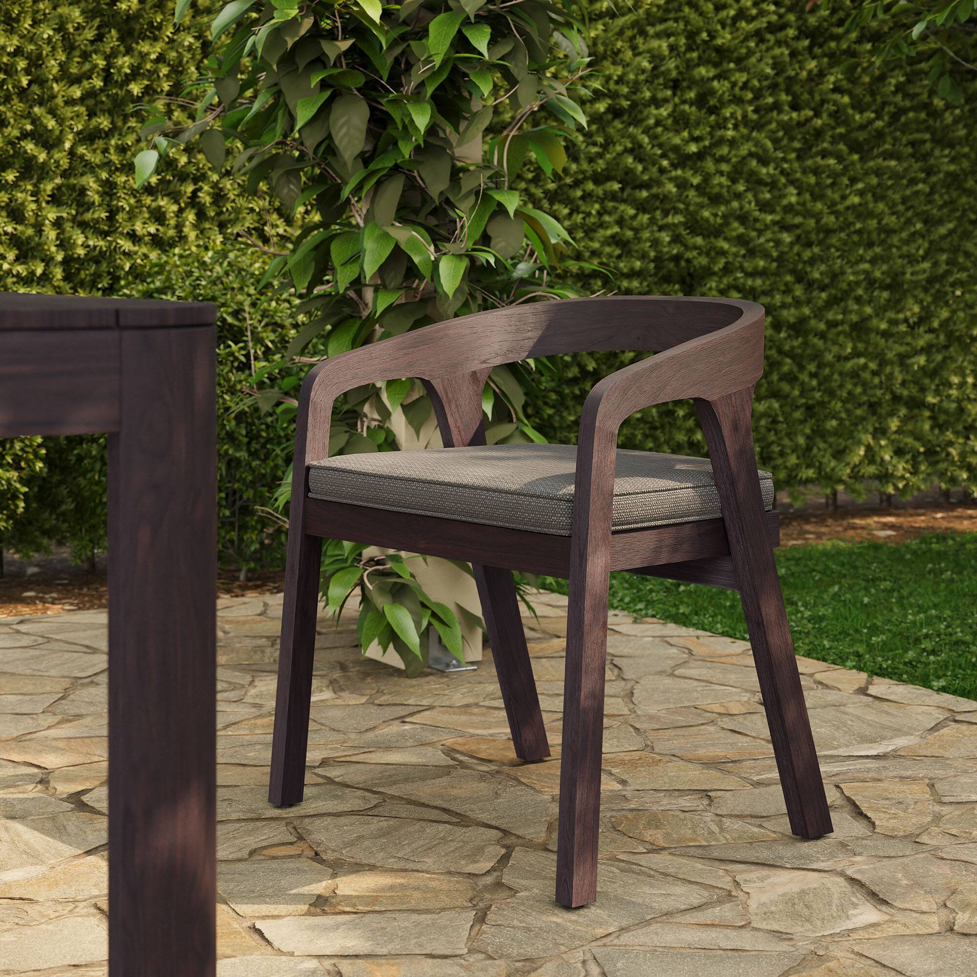 Front. Modway - Kona Outdoor Teak Wood Barrel Dining Chair by Modway - Ash.