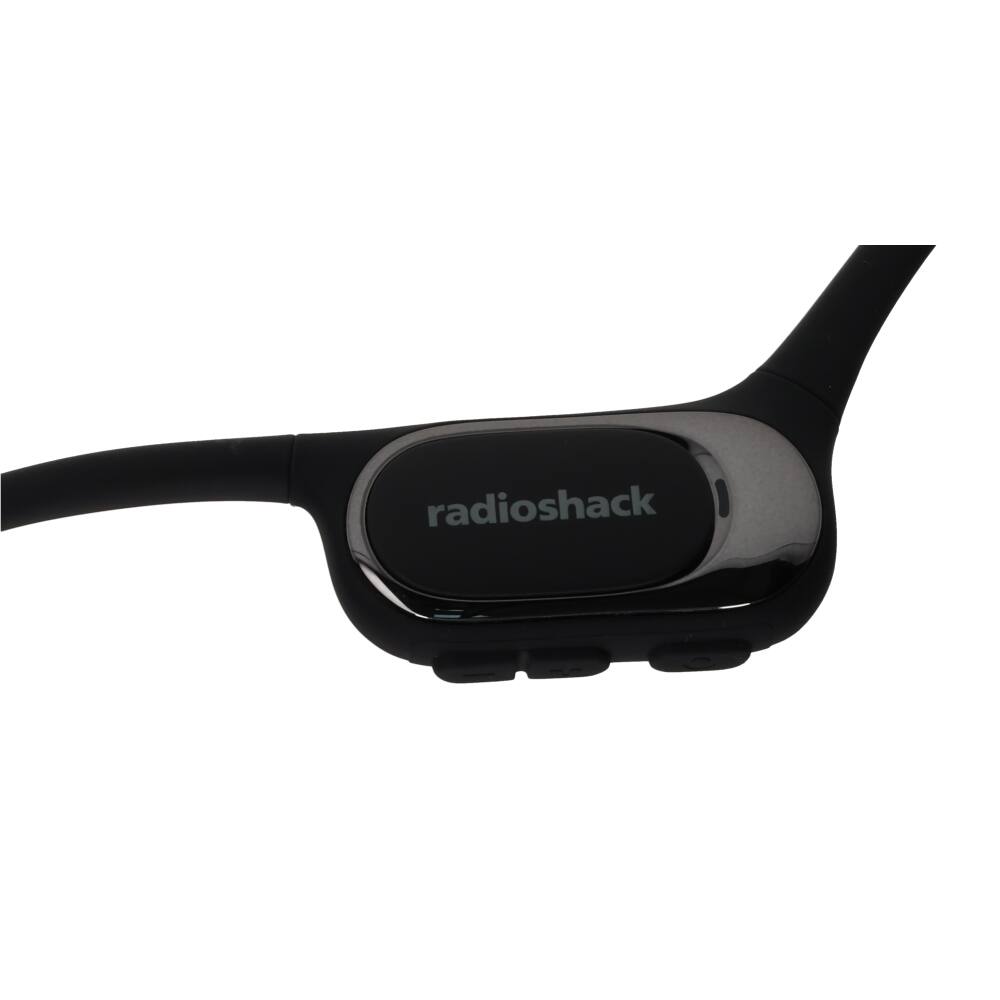 Left. RadioShack - Open-Ear Wireless Headphones with Bone & Air Conduction Audio, Dual-Mic Noise Cancellation, IPX5 3304460 - Black.