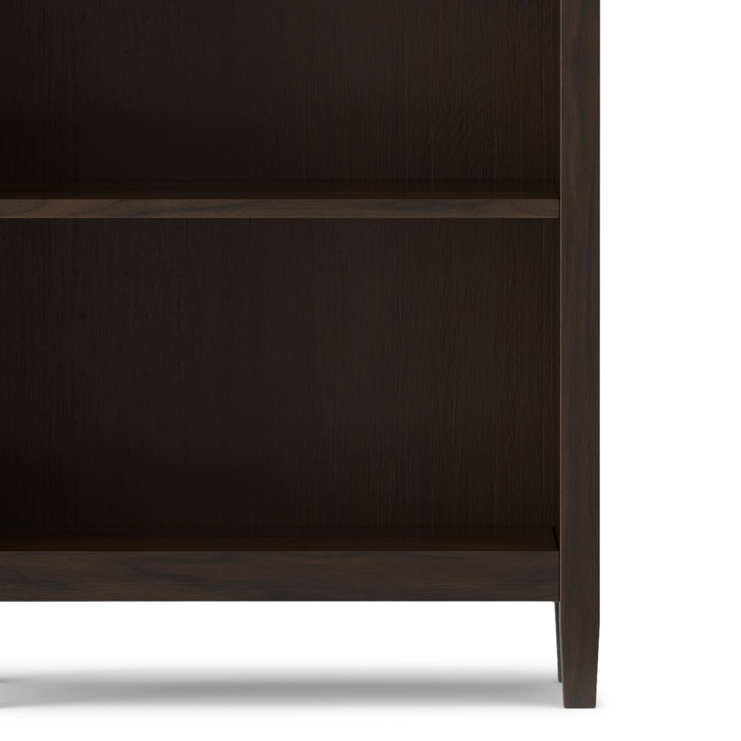 Alt View 4. Simpli Home - Warm Shaker SOLID WOOD 72 inch x 26 inch Transitional 5 Shelf Bookcase in Tobacco Brown - Tobacco Brown.