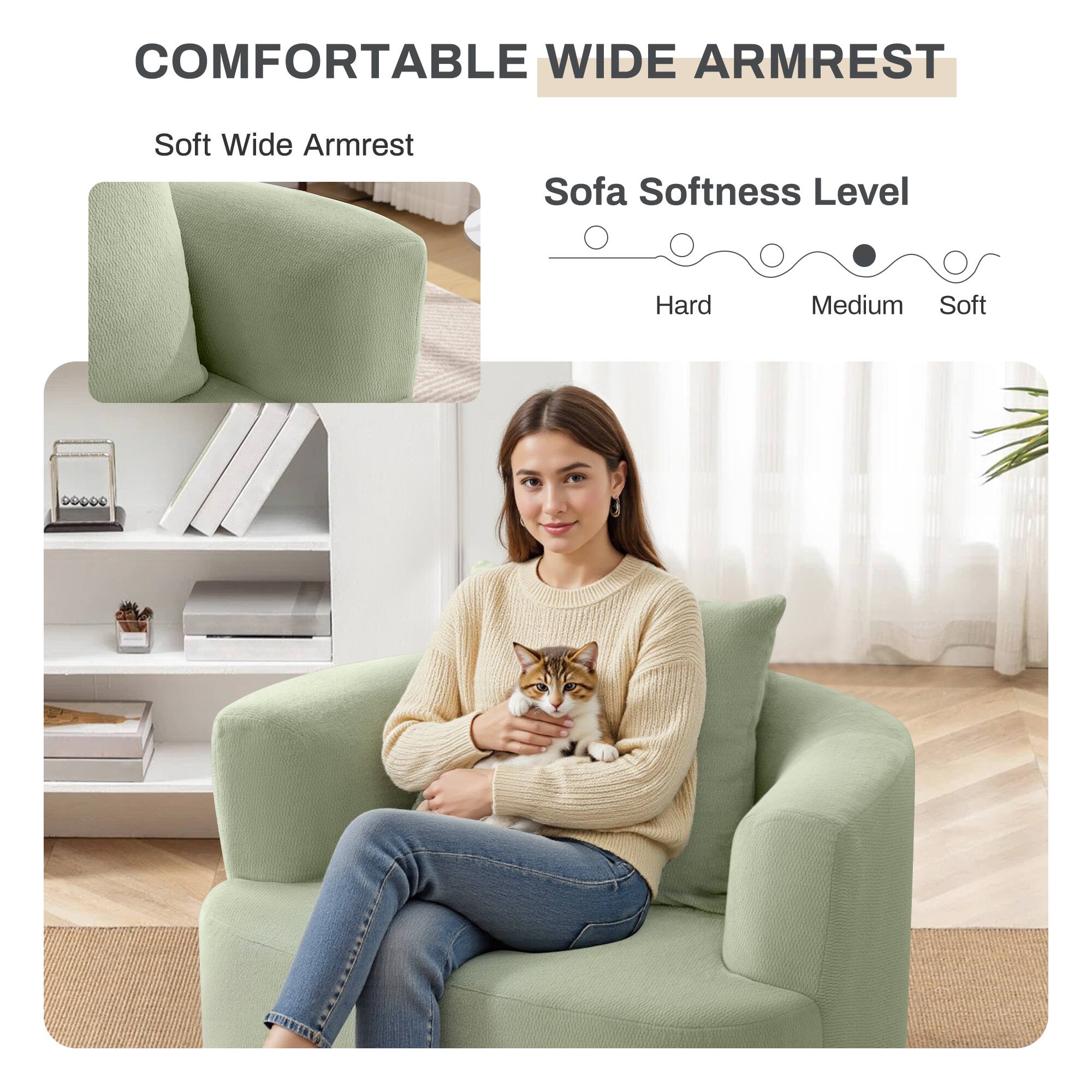 COMFORTABLE WIDE ARMREST

Soft Wide Armrest

Sofa Softness Level
Hard Medium Soft