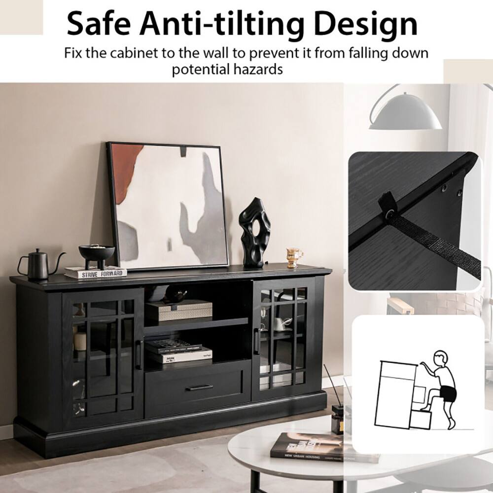 Safe Anti-tilting Design  
Fix the cabinet to the wall to prevent it from falling down potential hazards