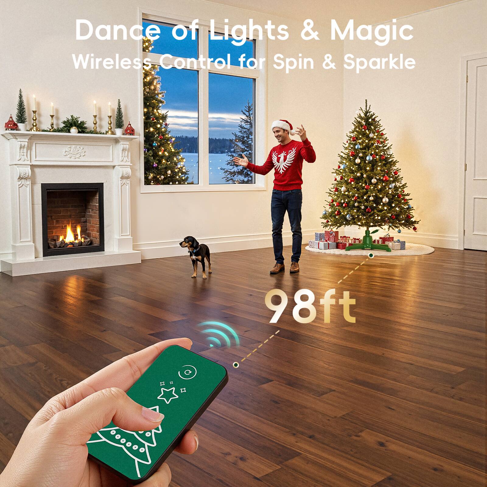 Dance of Lights & Magic  
Wireless Control for Spin & Sparkle  
98ft