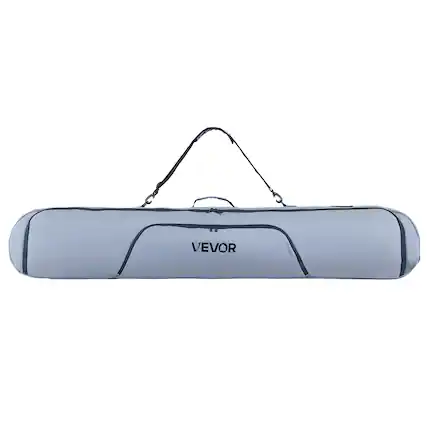 Front. VEVOR - Padded Snowboard Bag, Fits Up to 65 in/165 cm, Durable 600D Waterproof Oxford Fabric, Adjustable Inner Straps for Skis - Gray.
