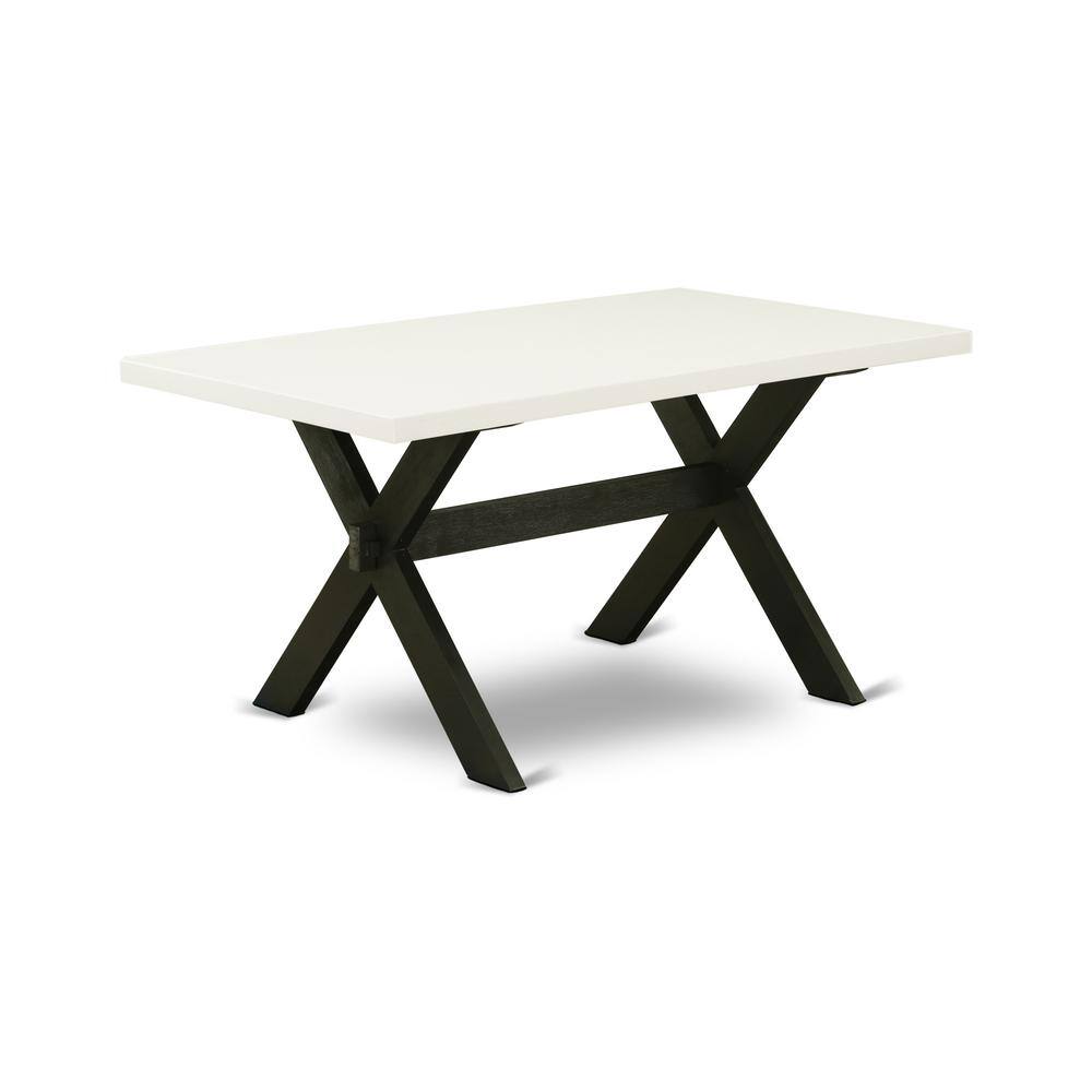 Angle. East West Furniture - East West Furniture X626VE650-6 6 Piece Kitchen Table Set - 4 Dark Gotham Grey Linen Fabric Chairs for Dining Room with - Multi-Color.