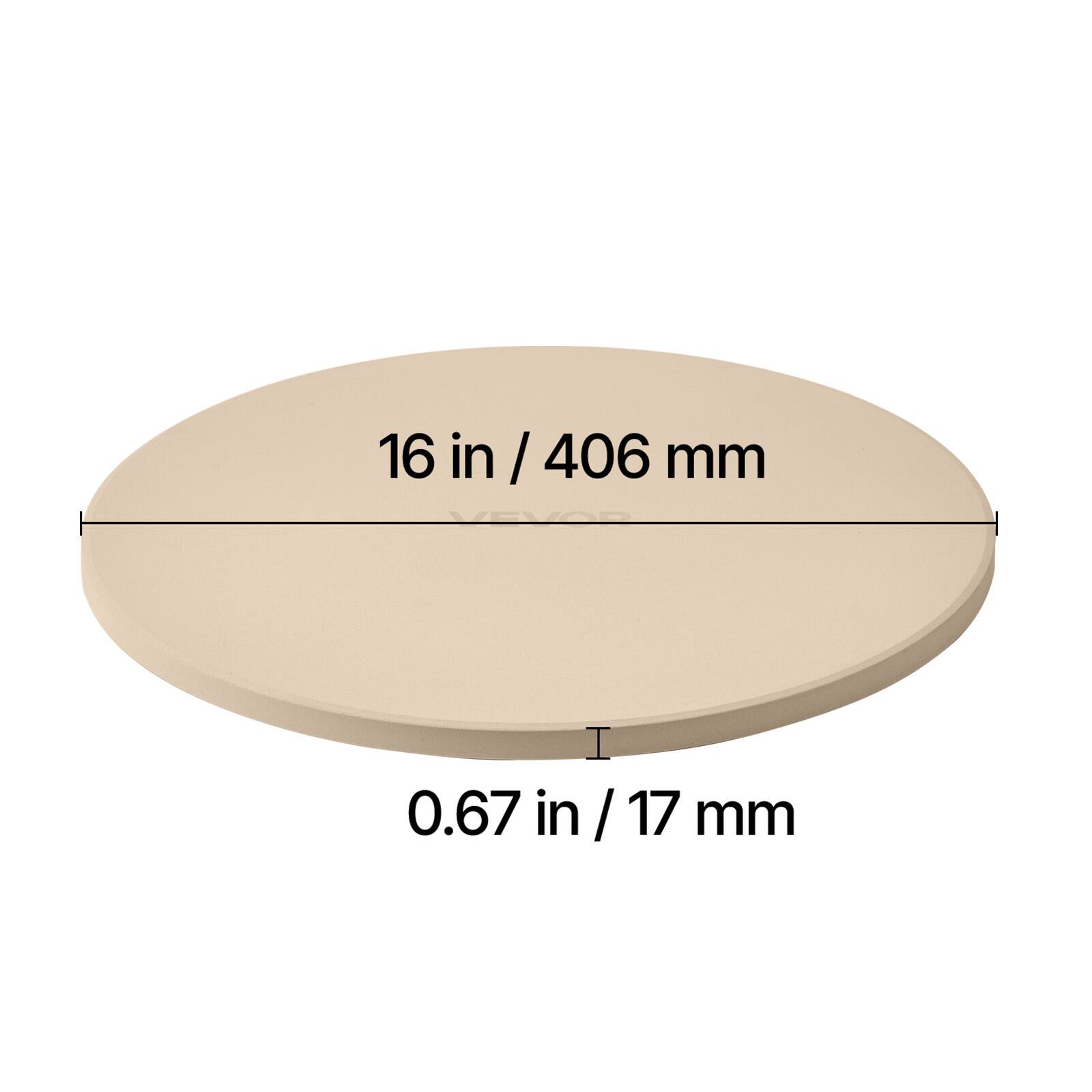 16 in / 406 mm  
0.67 in / 17 mm