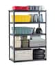 Front. VEVOR - Storage Shelves, 3000 lbs, 5 Tier Garage Storage Shelving, 24" D x 48" W x 72" H Adjustable Metal Shelves - Black.