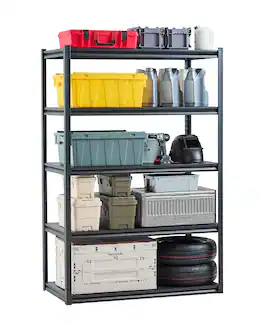 VEVOR - Storage Shelves, 3000 lbs, 5 Tier Garage Storage Shelving, 24" D x 48" W x 72" H Adjustable Metal Shelves - Black