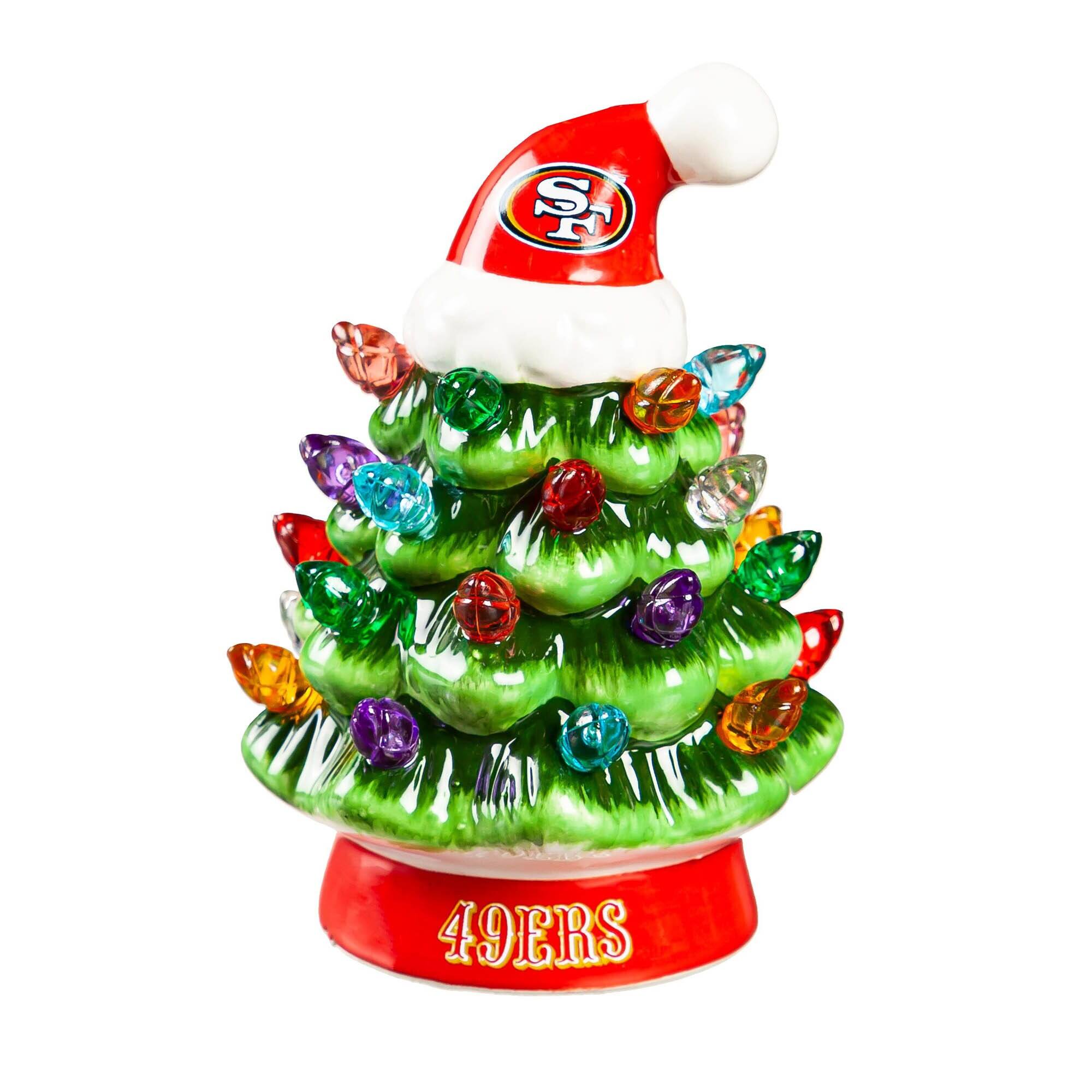 Alt View 1. Evergreen Enterprises - San Francisco 49ers 2-Pack 4" Ceramic LED Christmas Tree Set - Multicolor.