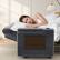 Back. Vipbear - Vipbear 65" Loveseat Sleeper Sofa Pull-Out Bed ,Reclining Backrest, USB Ports, Side Table,Corduroy Gray - Gray.