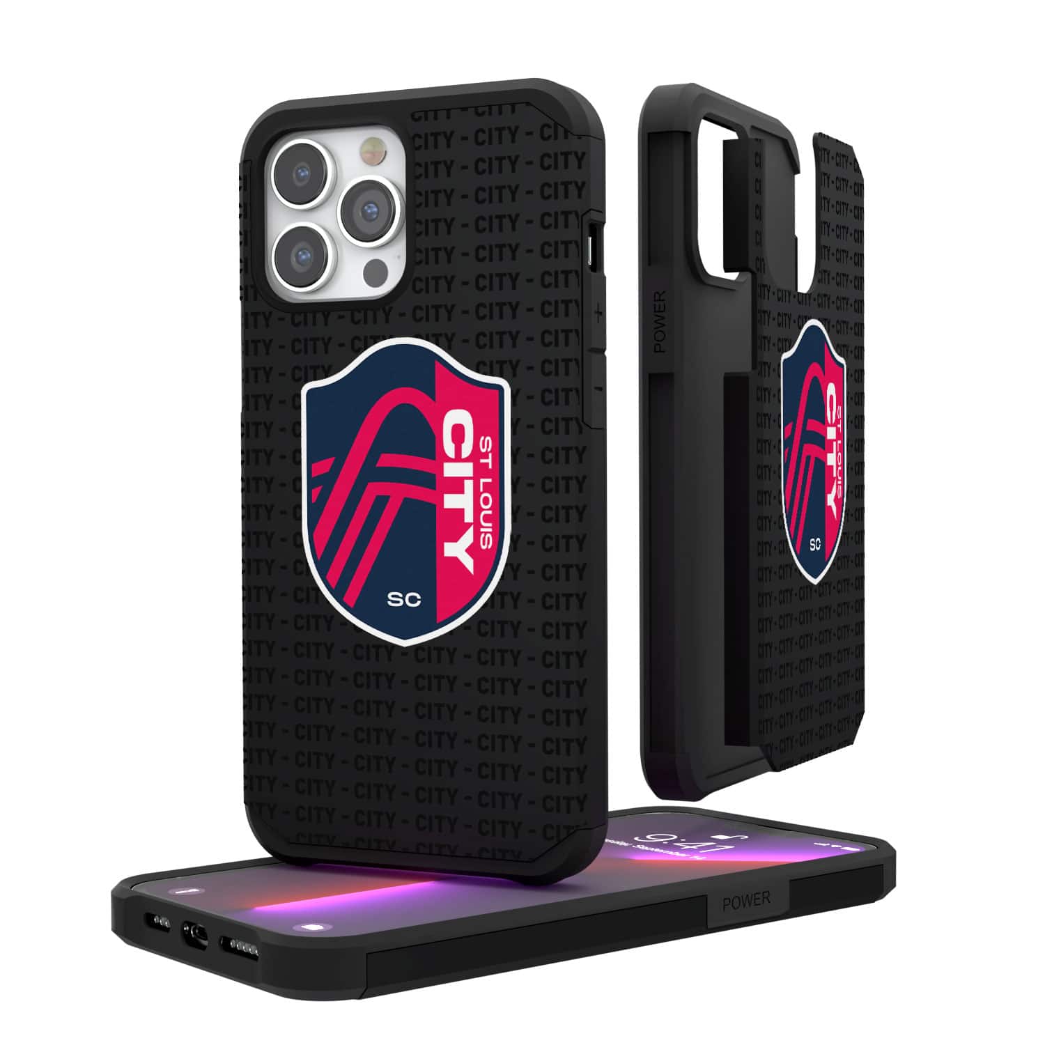 Keyscaper - MLS - St. Louis City SC iPhone Text Backdrop Rugged Case - 13 Pro - Multicolor