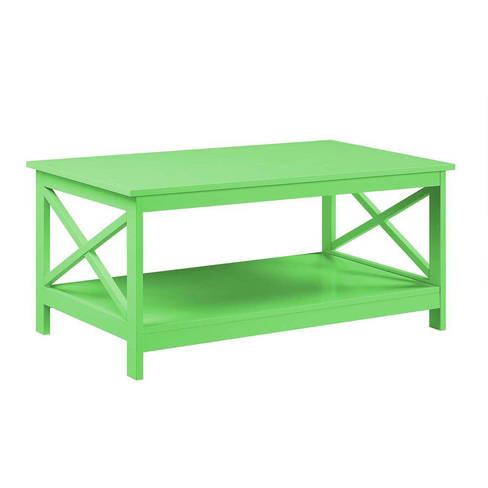 Front. Convenience Concepts - Oxford Coffee Table with Shelf Lime - Lime.