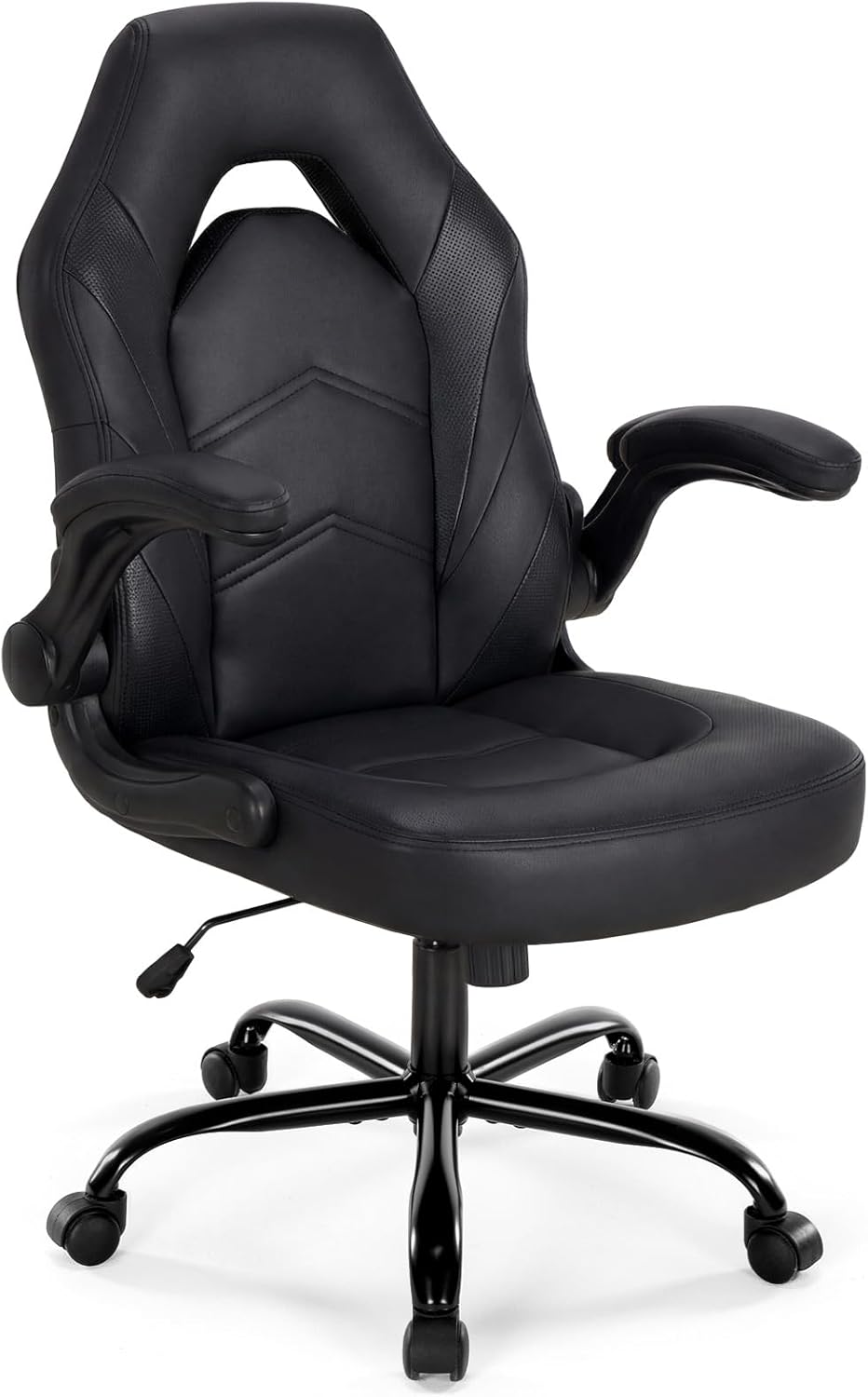 Angle. Sweet - Gaming Chair Office Desk Leather Ergonomic Computer Chairs for Adults, Teens - Black.