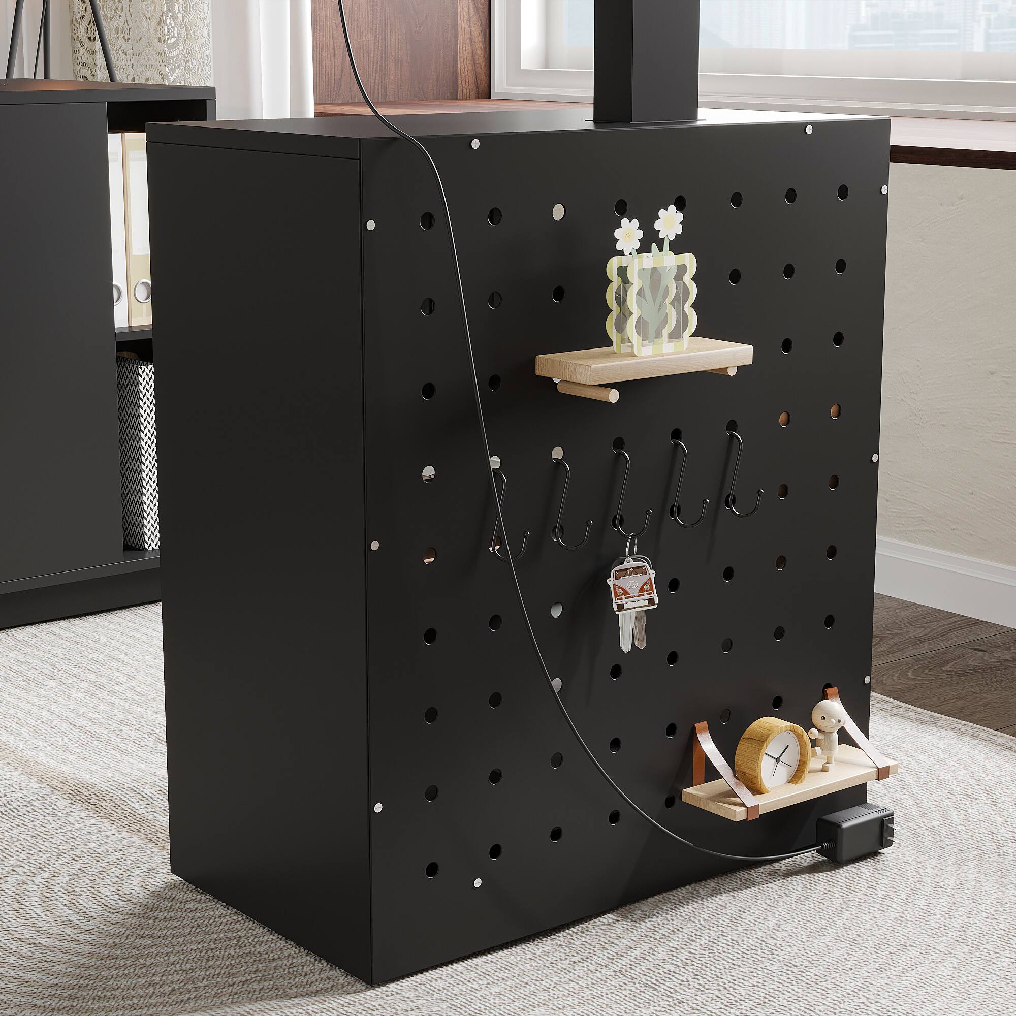 Alt View 10. Famapy - Electric Height Adjustable Desk with Storage Drawers & Shelves, Standing Desk for Home Office Ergonomic Workspace - Black.