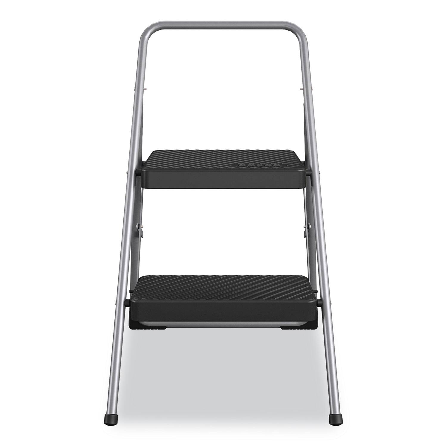 Angle. Cosco - 2 Step Folding Steel Step Stool 200 lb Capacity 28.13" Working Height Cool Gray - Cool Gray.