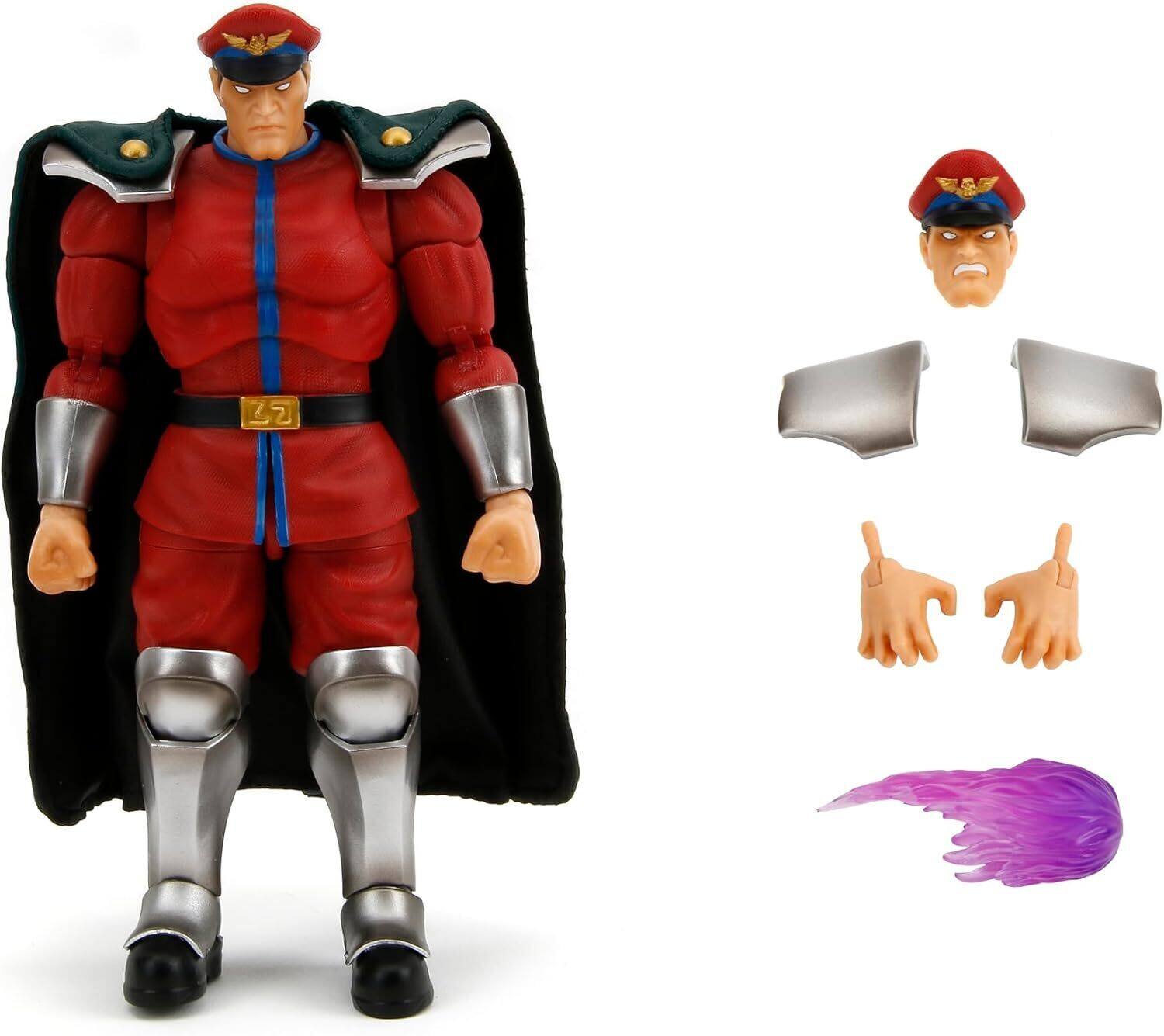 Left. Jada Toys - Jada Toys Street Fighter II M. Bison 6-in Articulated Collectible Action Figure.