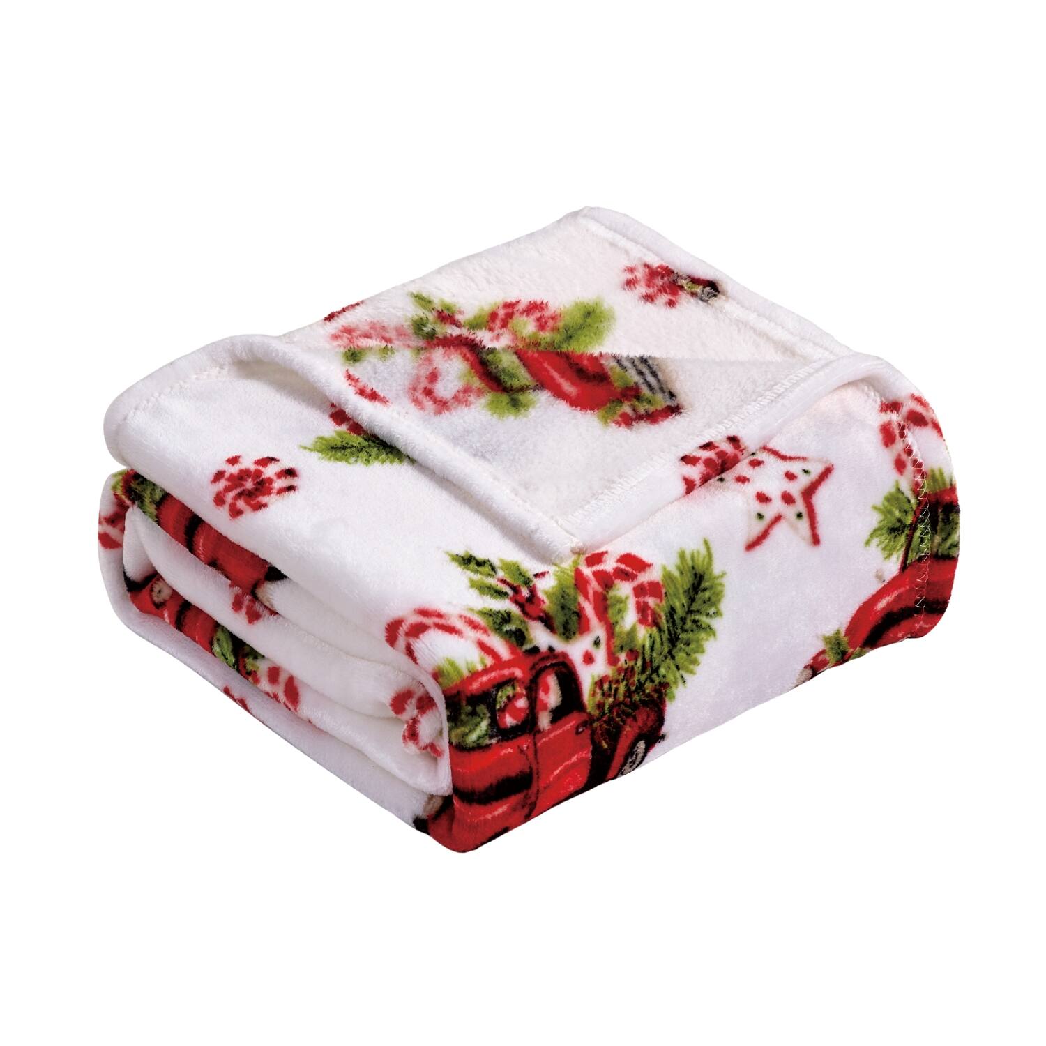 Front. Noble House - Plazatex Rustic Truck plush Decorative Christmas Machine Washable Throw 50" X 60" Red - Red.