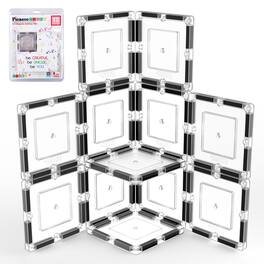 PicassoTiles - PICASSO-TILES Clear Transparent Magnetic Tile Expansion Set, STEM Educational Building Blocks for Kids