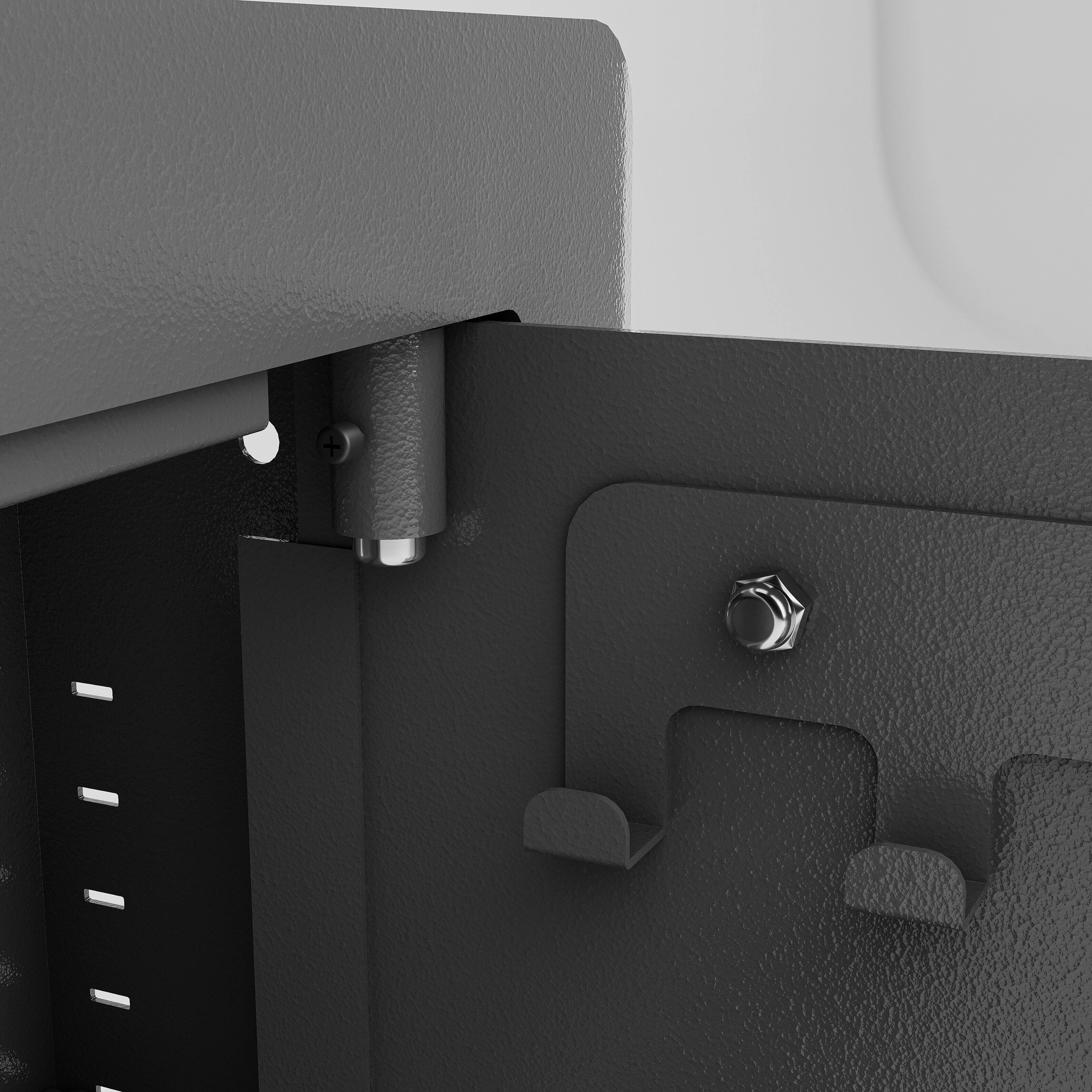 Alt View 8. Ecooso - In-Wall Digital Safe Box, Hidden Wall Security Safe with Keypad and Removable Shelves for Valuables - Black.