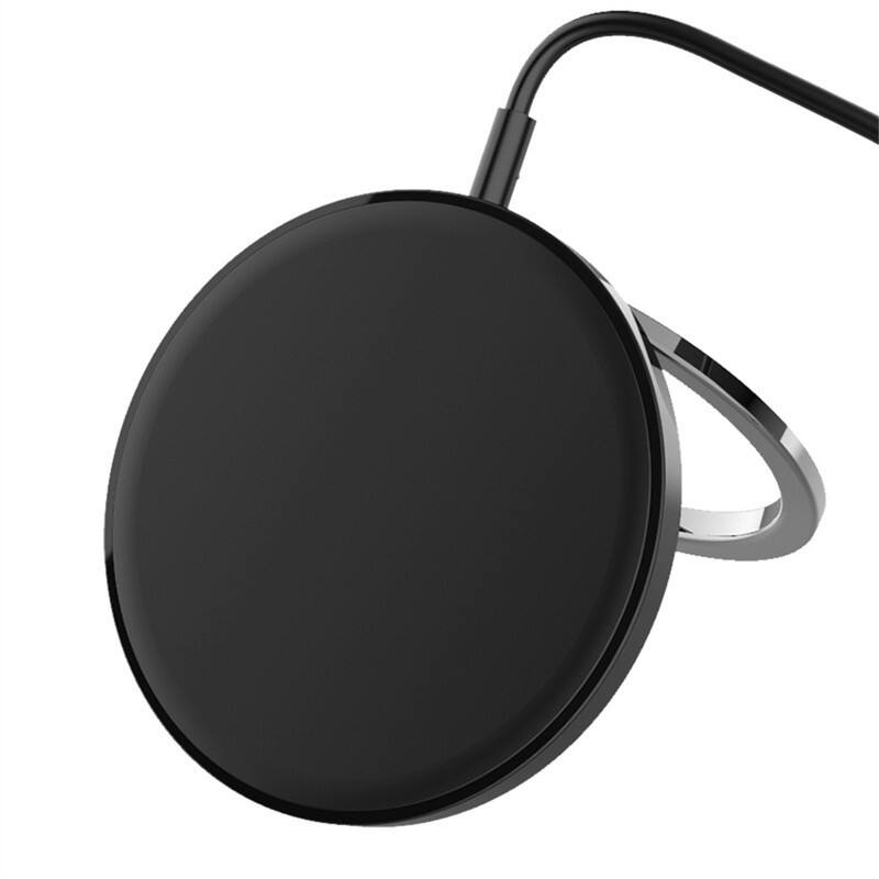 Left. RISOKEYS - 2-in-1 Magnetic Wireless Charger  - Fast Charging Magnetic Charger, Phone Stand for Apple Phones - Black.