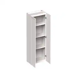 Boyel Living - 24-in W x 42-in H x 12-in D Slim Shaker RTA Kitchen Wall Cabinet with Soft-Close - Snow White