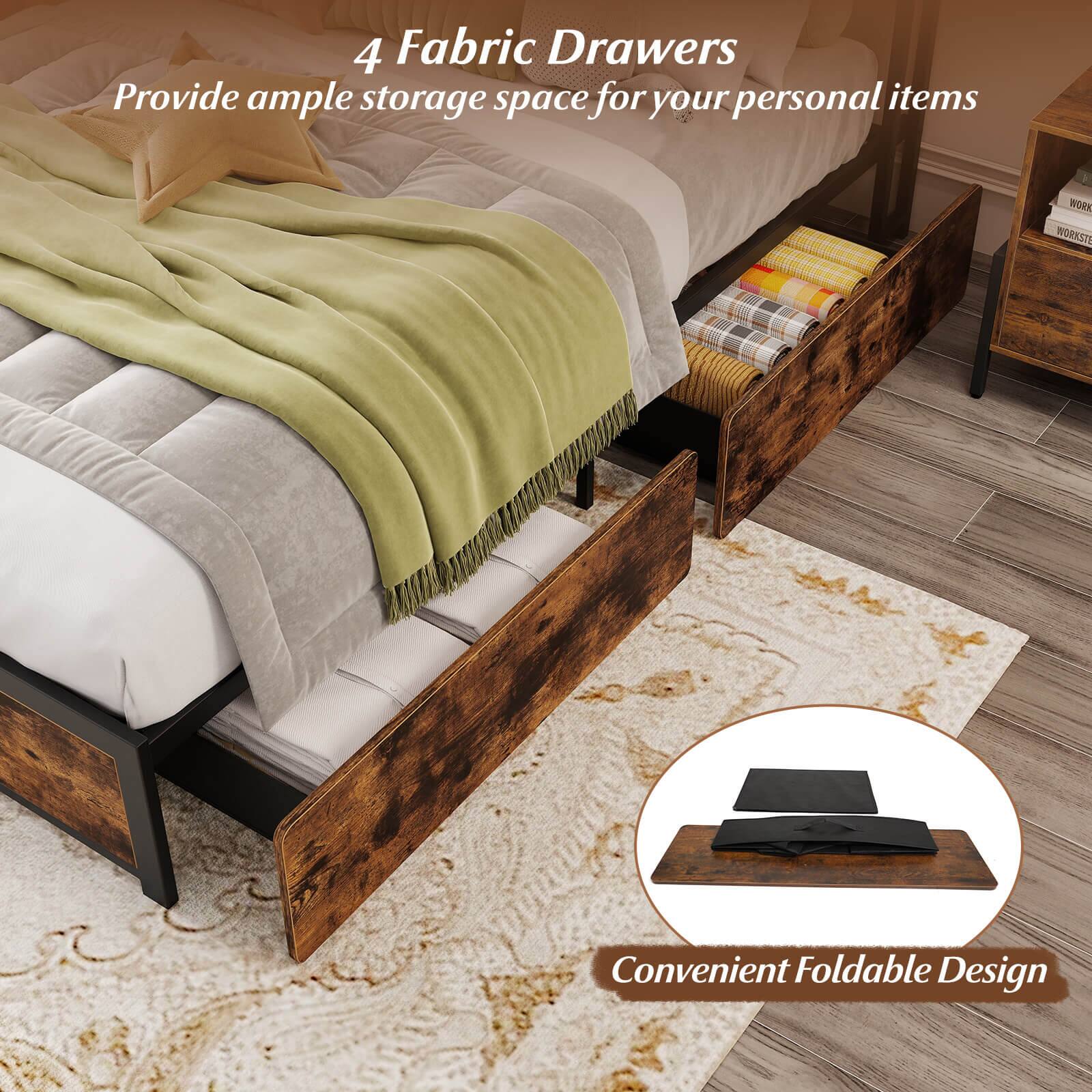 4 Fabric Drawers  
Provide ample storage space for your personal items  

Convenient Foldable Design