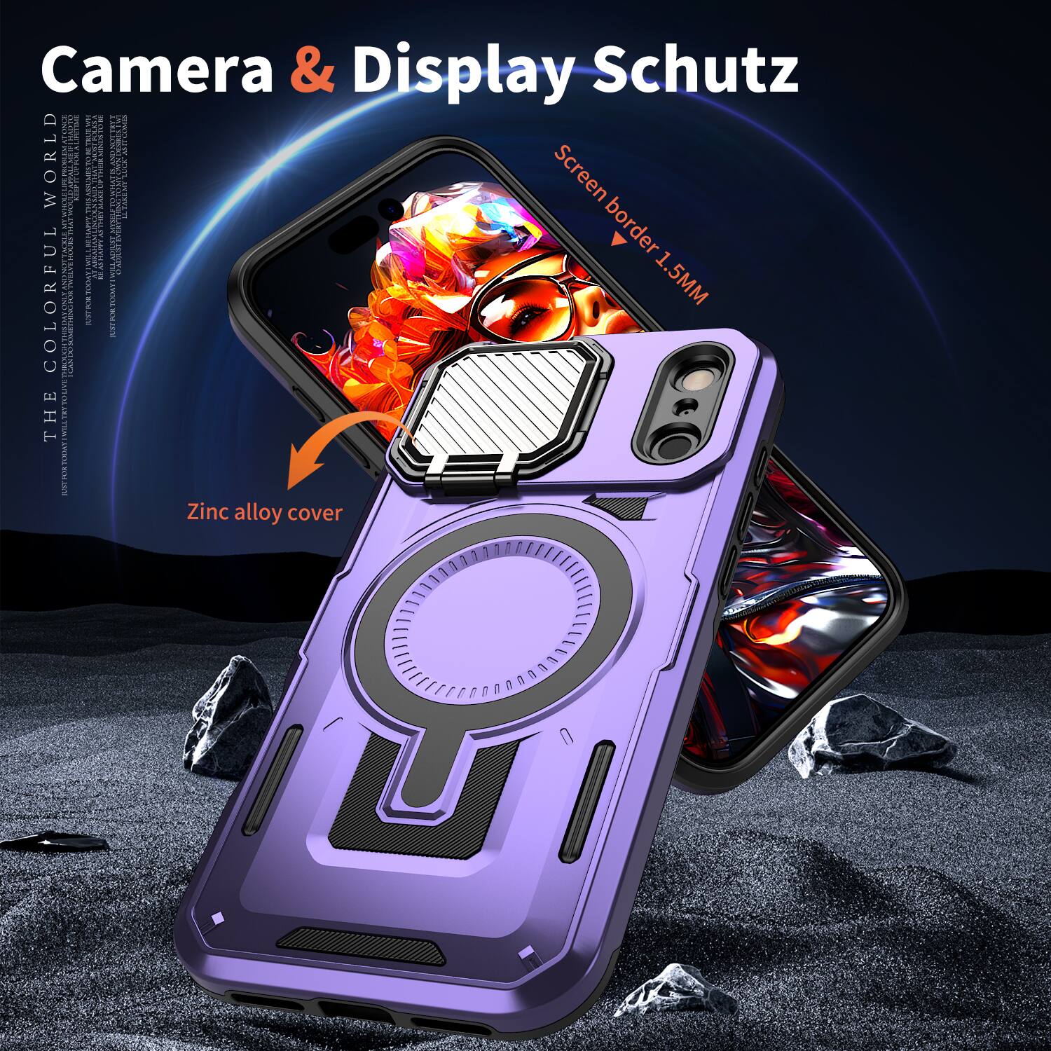 Camera & Display Schutz  
LIFETIME UNIVING: WORLD  
Screen border 1.5MM  
Zinc alloy cover