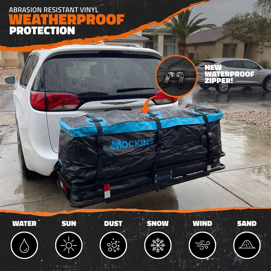 ABRASION RESISTANT VINYL WEATHERPROOF PROTECTION

NEW WATERPROOF ZIPPER!

MOCKINS

WATER
SUN
DUST
SNOW
WIND
SAND