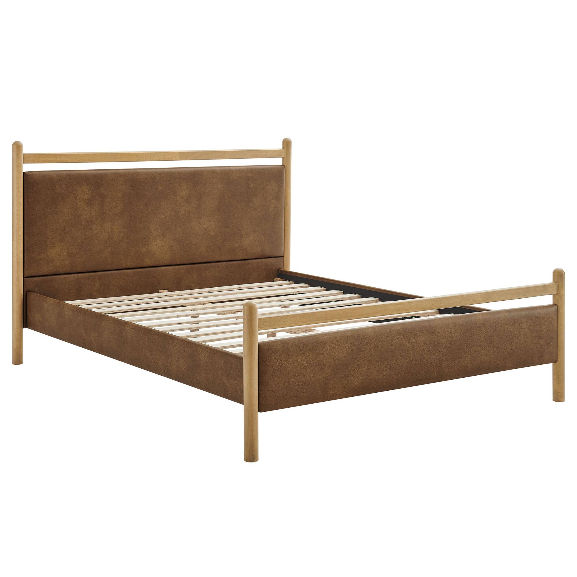 Angle. Modway - Ginny Platform Bed Frame by Modway - Light Oak Canyon.