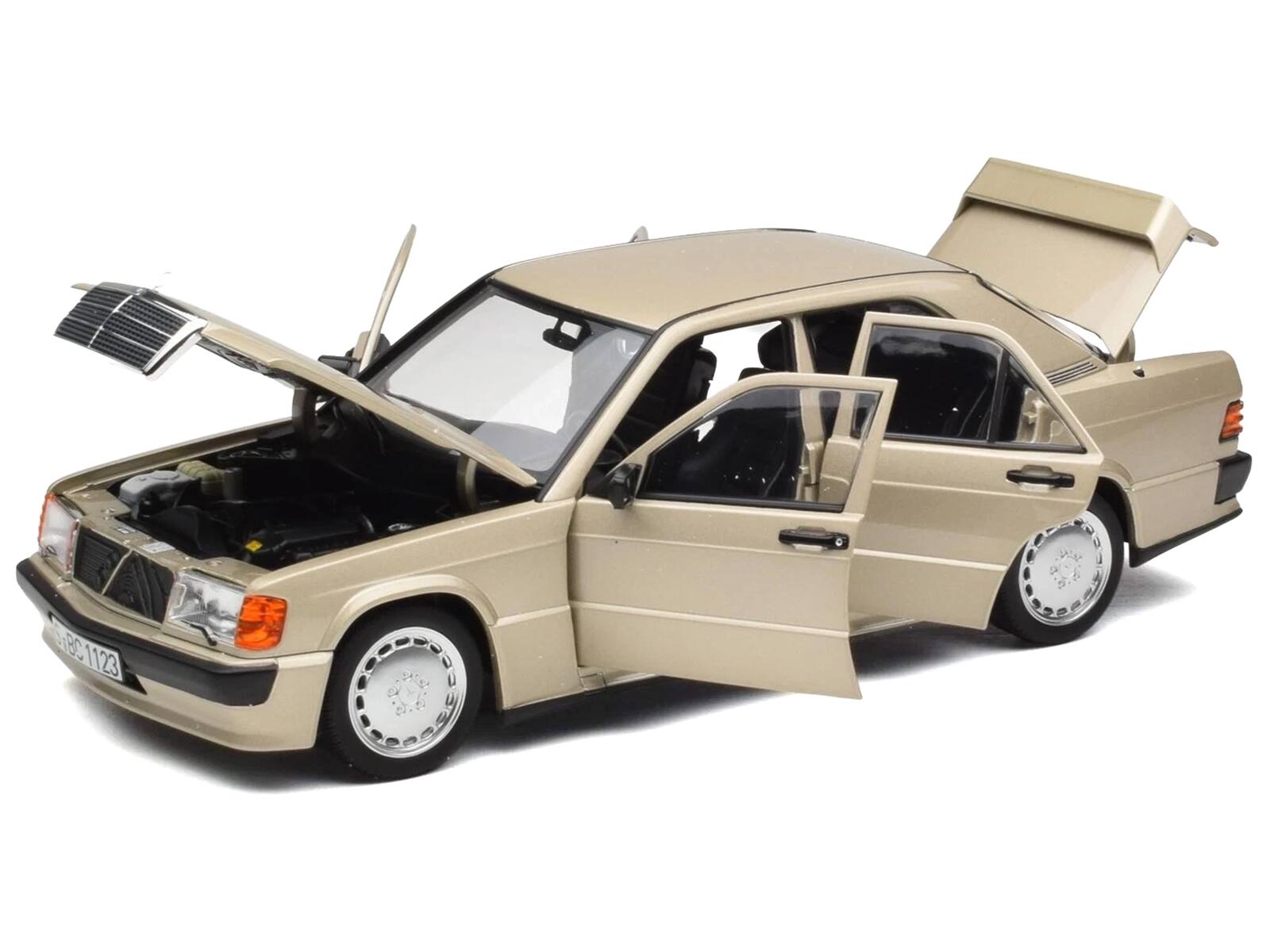 Angle. Norev - 1984 Mercedes-Benz 190E 2.3-16 Smoke Silver Metallic 1/18 Diecast Model Car by Norev - Silver Metallic.