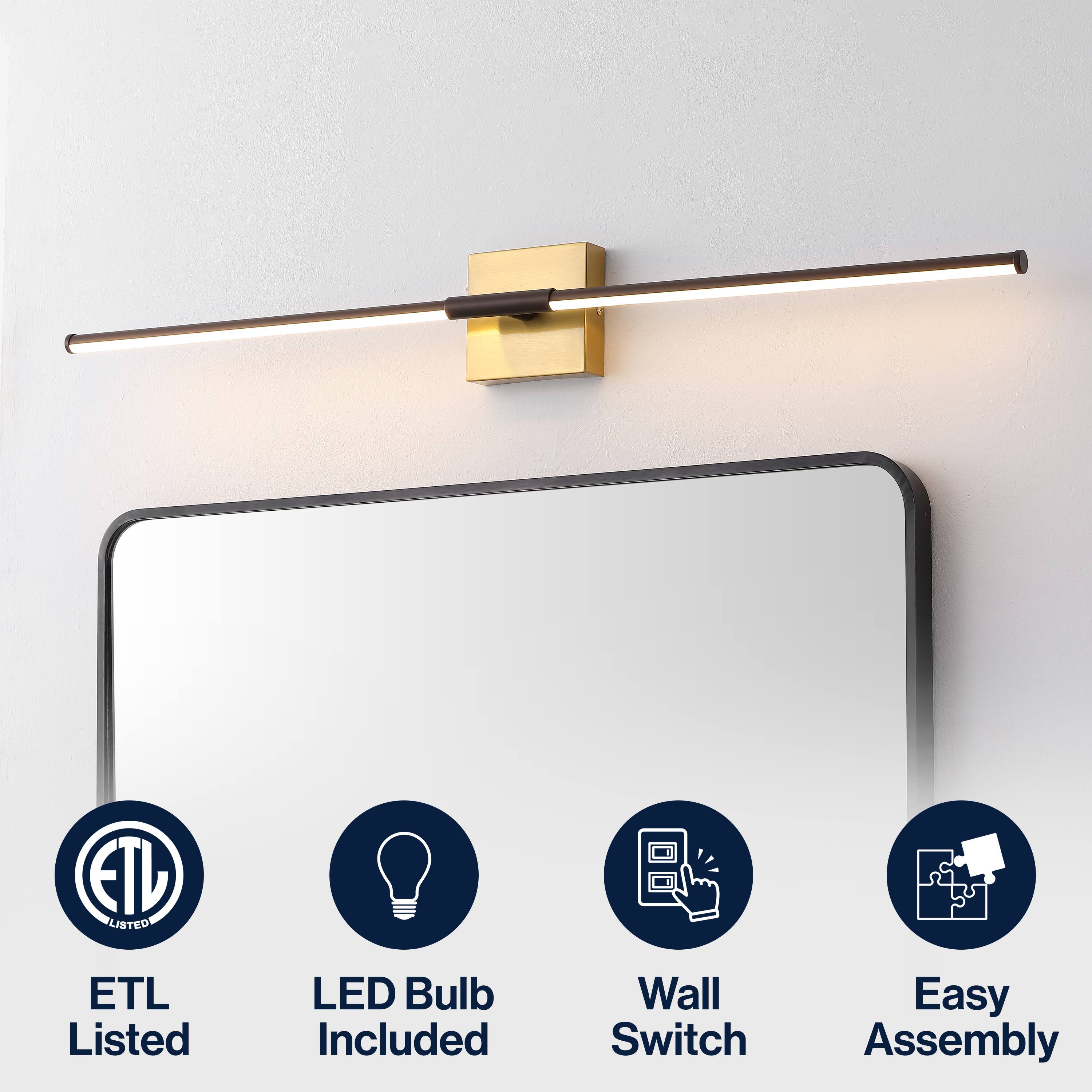 ETL Listed LED Bulb Included Wall Switch Easy Assembly