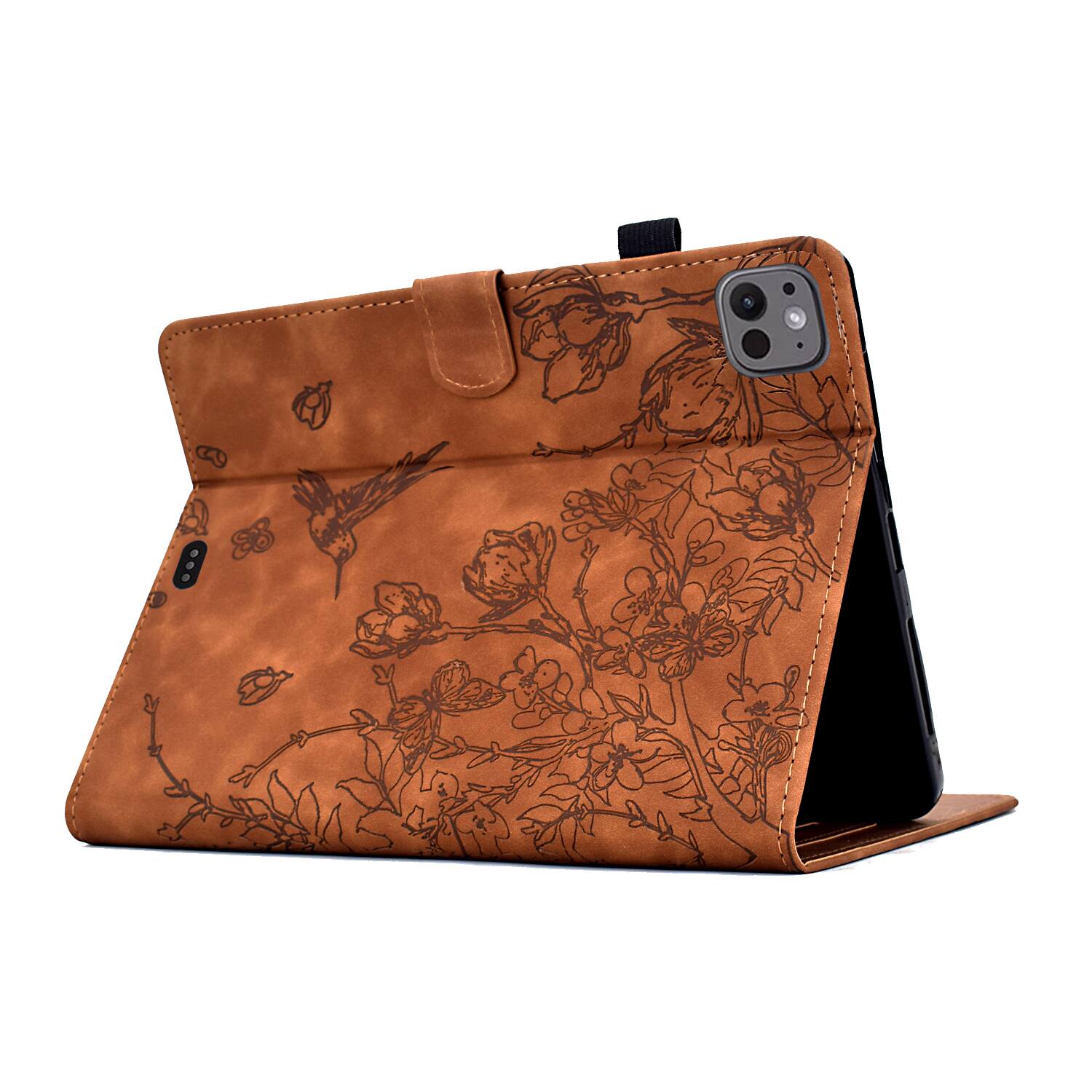 Alt View 2. Dteck - for Apple iPad Pro (M5) 11" 2025 (A3357)&Pro 11 (M4) 2024 (A2836) Embossed Folio Case,PU Leather Flip Stand Tablet Cover - Brown.