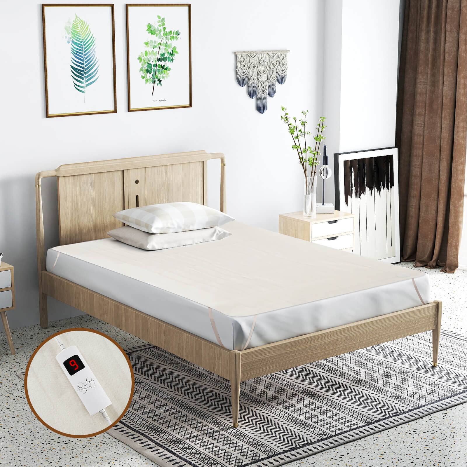 Alt View 1. Costway - Electric Heated Mattress Pad Safe Twin 8 Temperature 10h Timer - White.