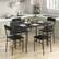Alt View 4. Costway - 5PCS Dining Table Set for 4 Rectangular Kitchen Table & 4 Chairs with Metal Frame Cement Black - Black.