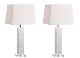 Jonathan Y - Noelle 28.5" Seashell LED Table Lamp, (Set of 2) - White