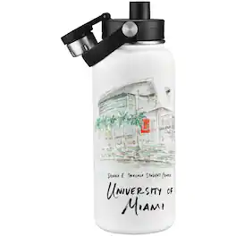 Indigo Falls - Miami Hurricanes Laura Wilcox Watercolors 34oz. Water Bottle - Multicolor