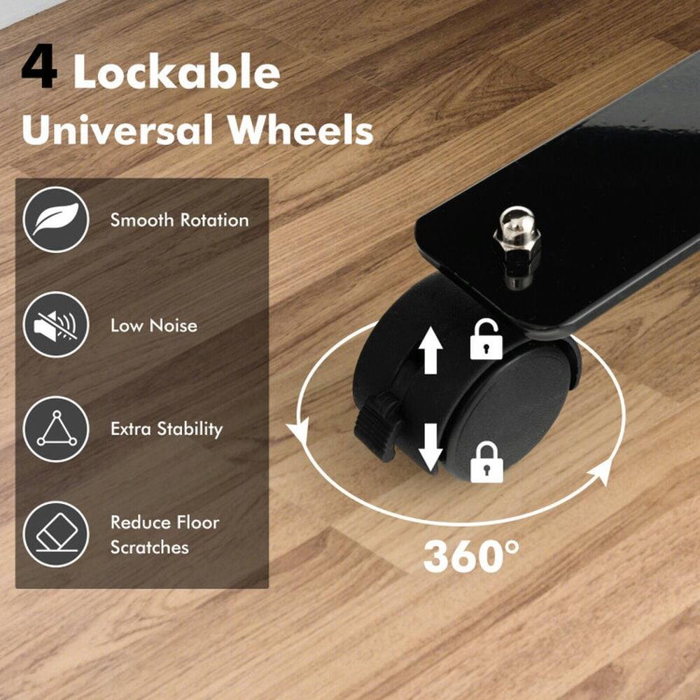 4 Lockable Universal Wheels

- Smooth Rotation
- Low Noise
- Extra Stability
- Reduce Floor Scratches

360°